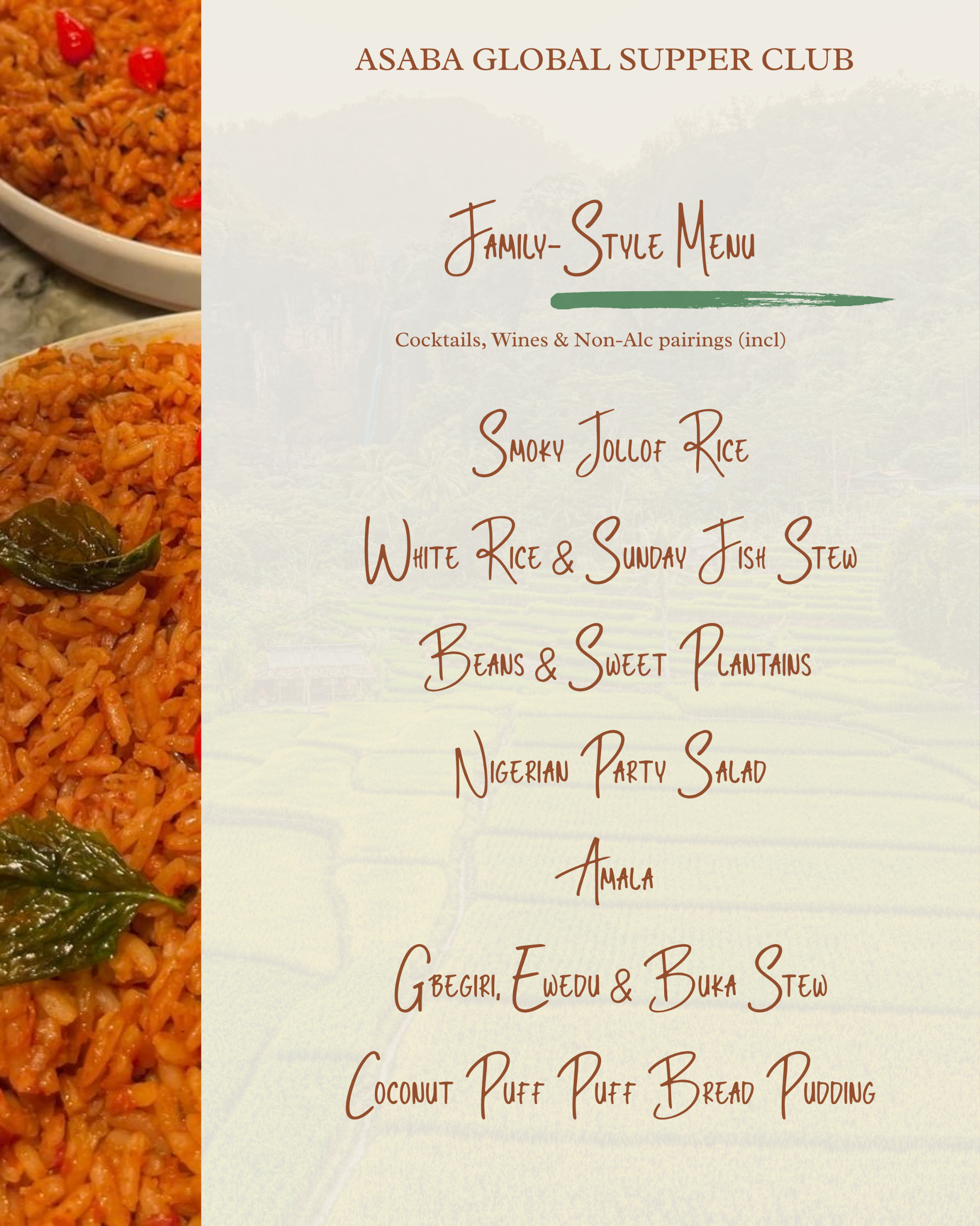 Family Style Nigerian Dinner (Mar 22nd)