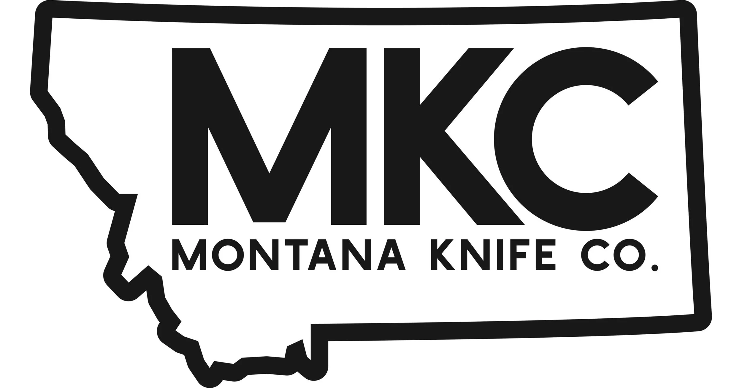 Black and white logo featuring the outline of the state of Montana with the text 'MKC' prominently displayed inside, and 'Montana Knife Co.' written below.