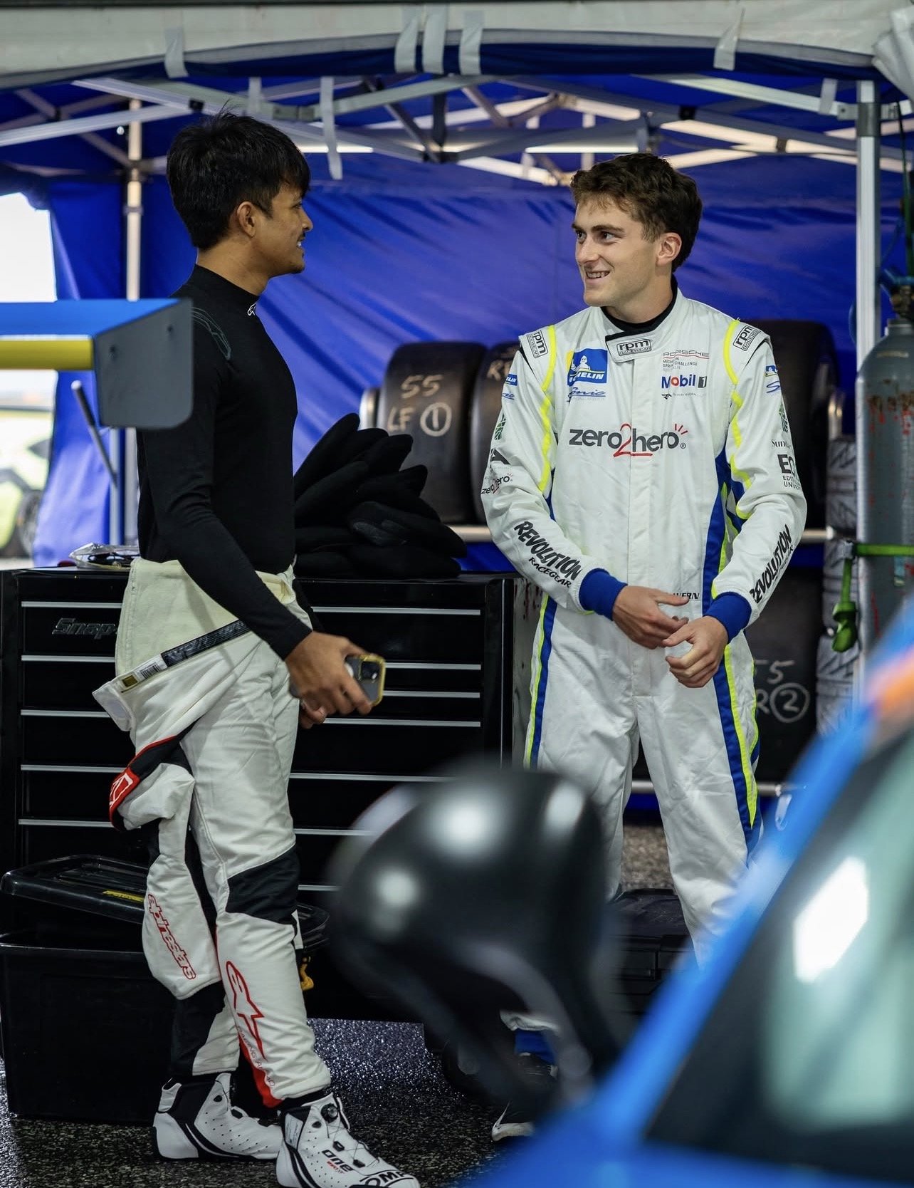 Ruairi Avern with Sonic Motor Racing teammate, 2026 Porsche Michelin Sprint Challenge