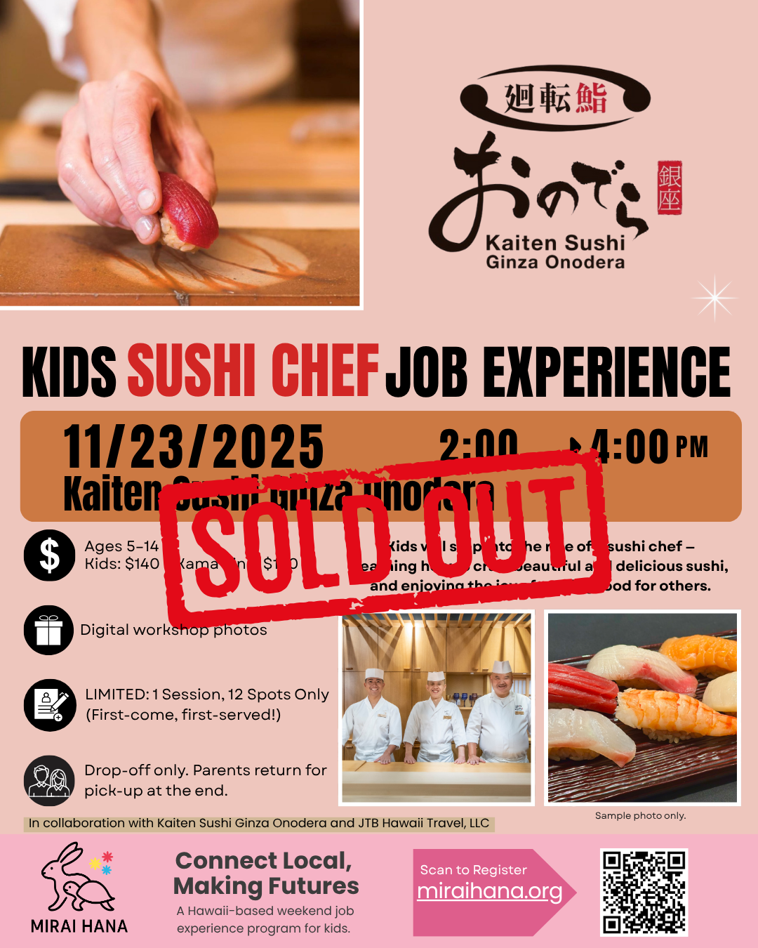 #009. Kaiten Sushi Ginza Onodera – Kids Job Experience: Sushi Chef Edition