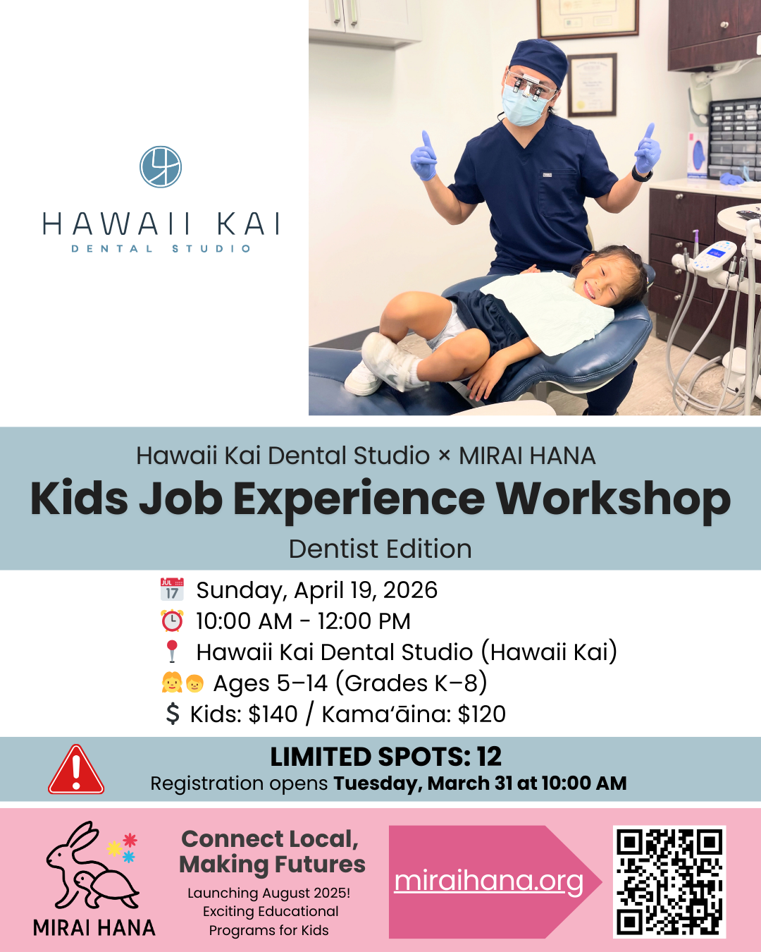 #018. Hawaii Kai Dental Studio – Kids Job Experience: Dentist Edition