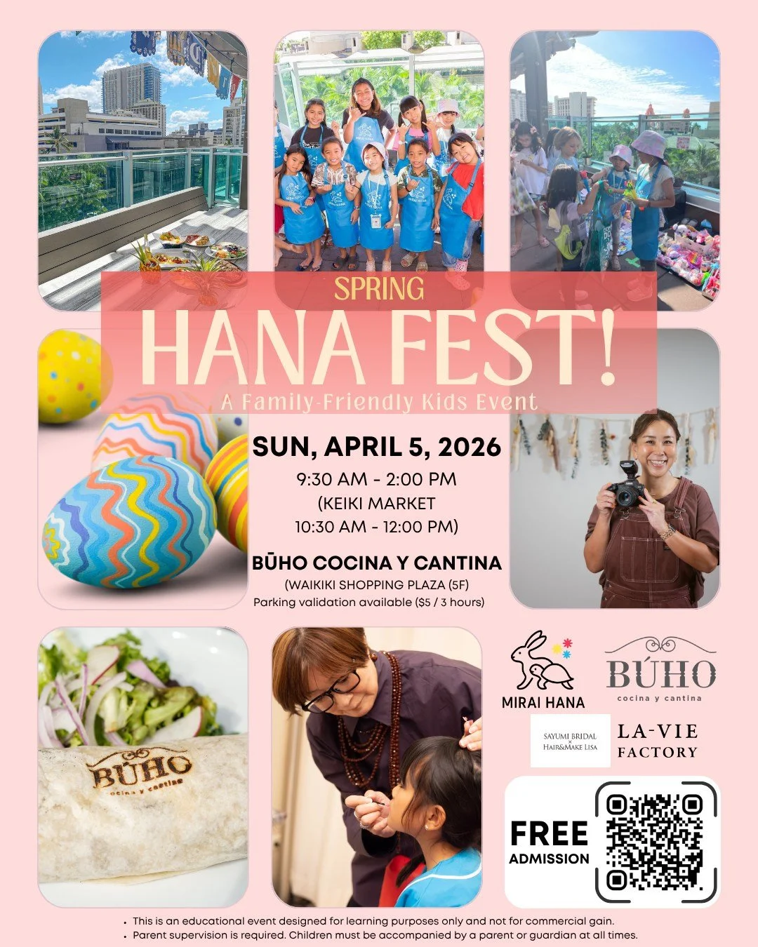 🌸✨ HANA FEST! is THIS SUNDAY! ✨🌸

A qfamily-friendly kids event co-hosted by
MIRAI HANA &times; BŪHO Cocina y Cantina

We&rsquo;ve received so many registrations, and most workshops are already full!

This will be a special day where children take 