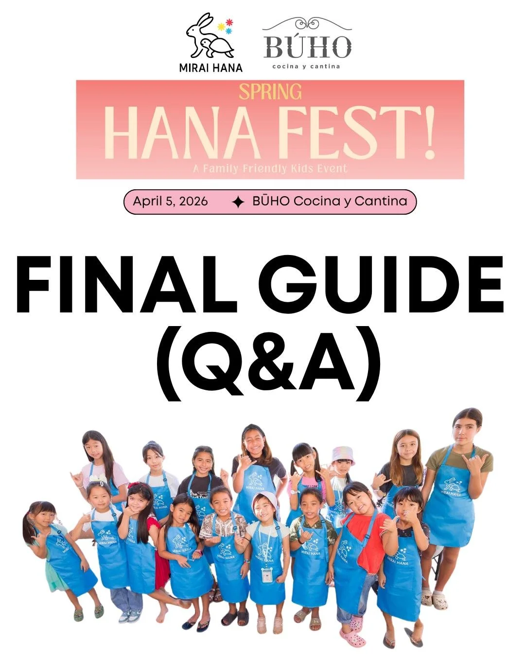 🌸✨ HANA FEST! is TOMORROW! ✨🌸
@buhocantina 

We&rsquo;re so excited to welcome you and your family 💛

Check out our FINAL GUIDE (Q&amp;A) in the slides to make the most of your day 👇

📌 Registration
Registration is required to participate in act