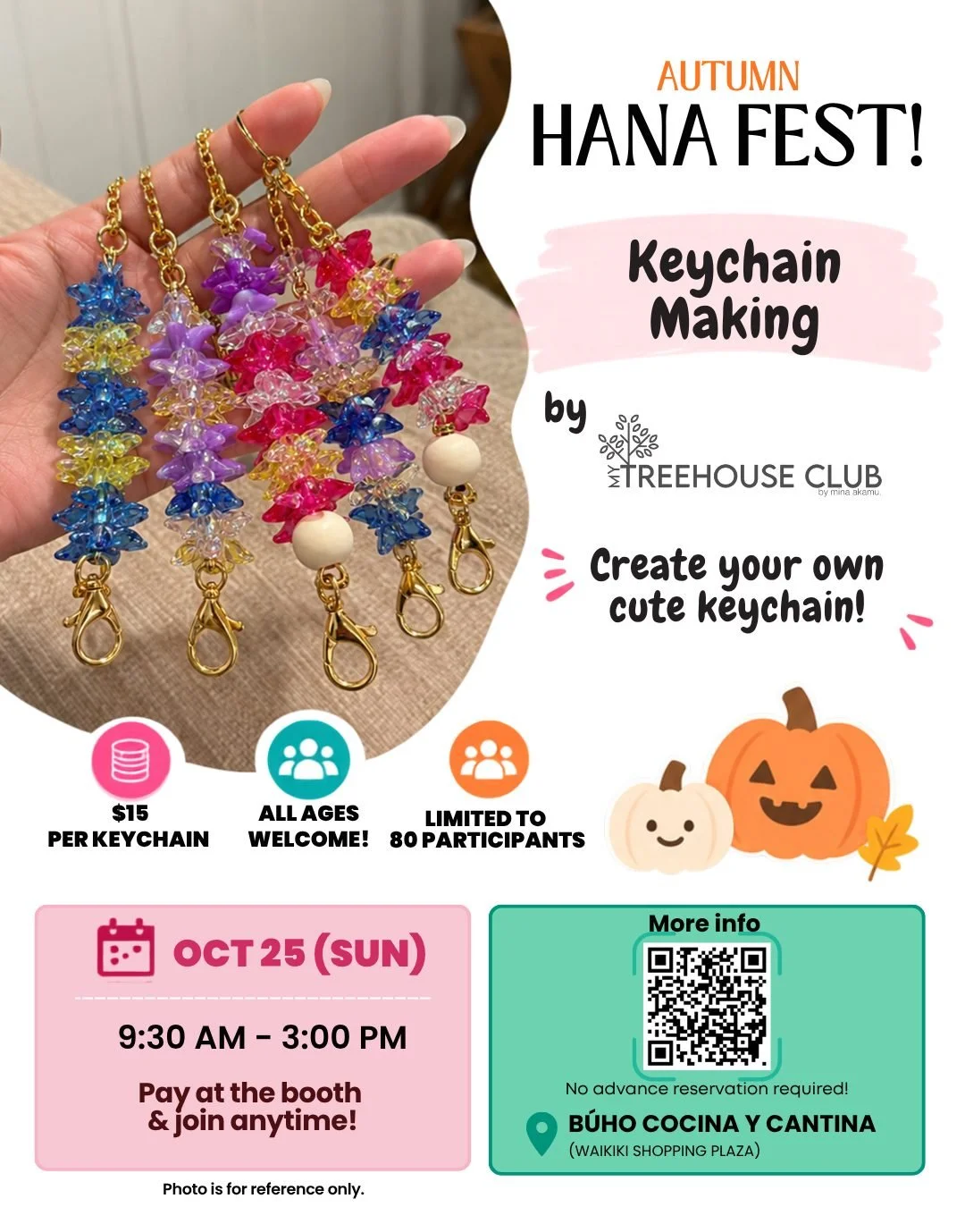 Good news! 🌳✨ 
My Treehouse Club is joining Autumn HANA FEST!

We&rsquo;re so excited to welcome My Treehouse Club to HANA FEST! for a special Keychain Making Activity! 💕🌸

My Treehouse Club is a popular Hawaiʻi kids&rsquo; learning and activity s