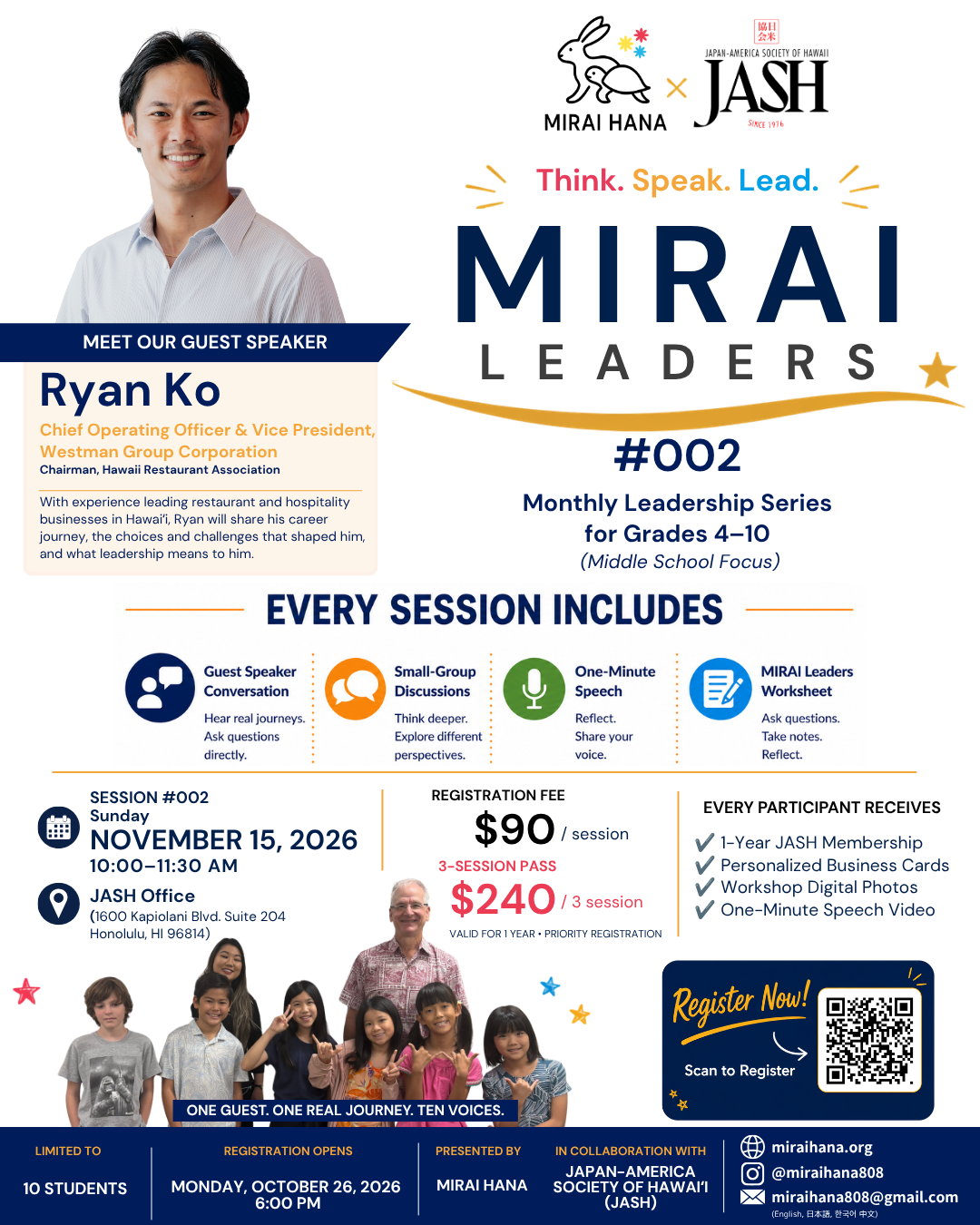 MIRAI HANA × JASH – MIRAI Leaders #002: Guest Mentor Ryan Ko