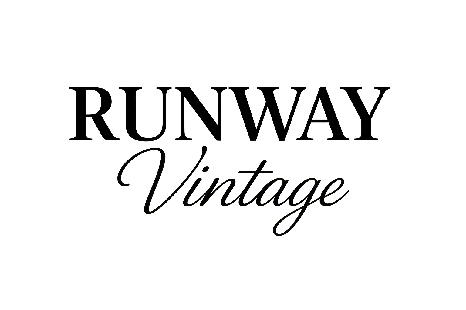 Logo for Runway Vintage, a curated vintage shop located inside Runway Salon + Head Spa in CDA, Idaho.