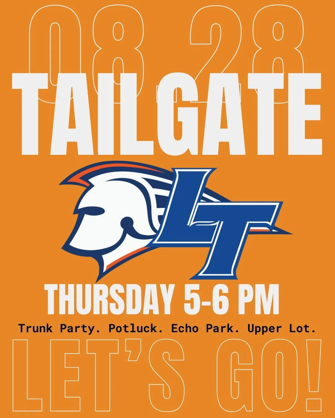 TITAN TAILGATE! JOIN US!
Come help us PACK ECHO!
Get the team and fans FIRED-UP to CHEER LOUD!
Trunk party. Potluck. Echo Park Stadium. Upper Lot. LET's GO!
For Questions - email Ashleigh Scaife at ascaife03@gmail.com