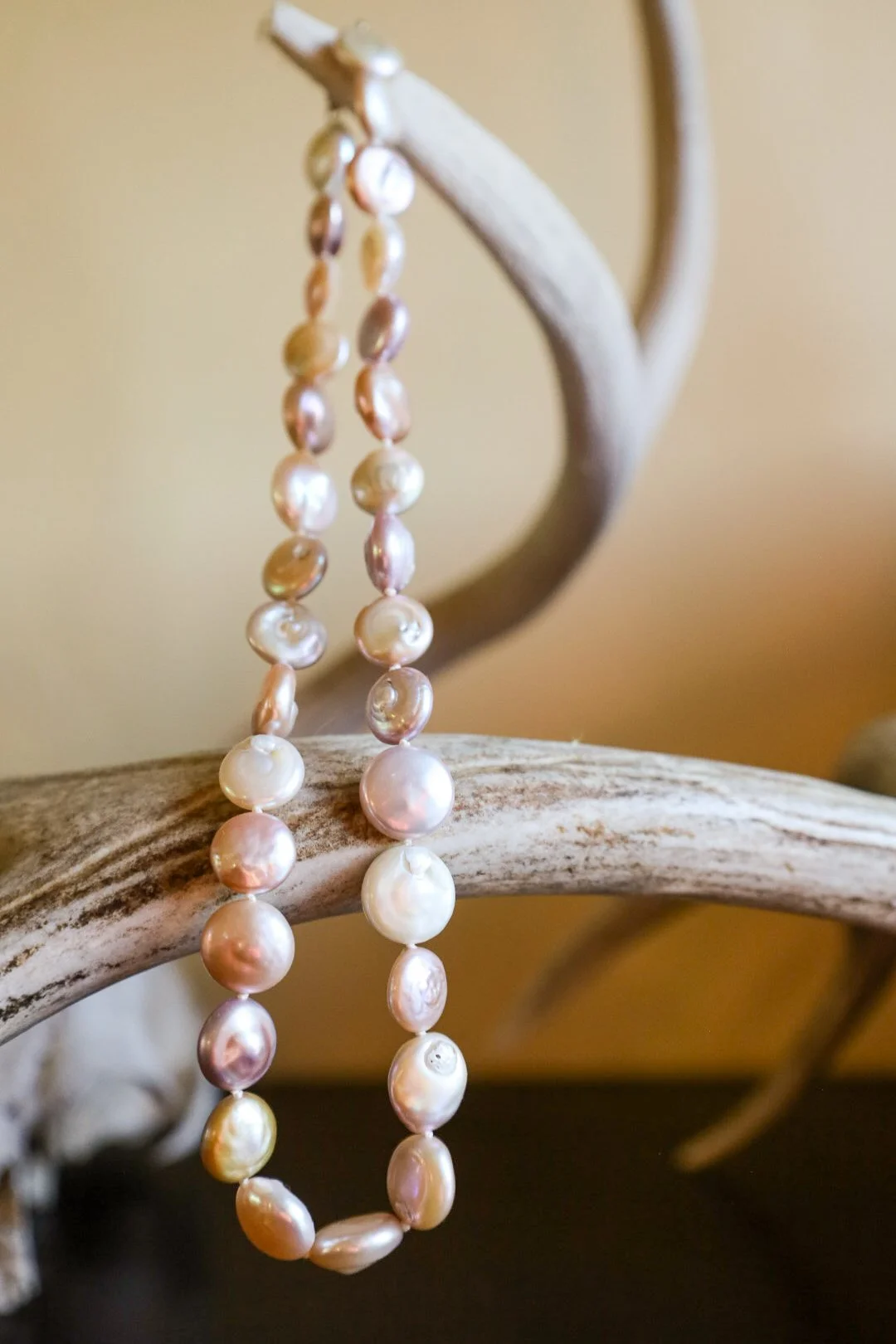 Pearl Disc Necklace with Sterling Silver Clasp