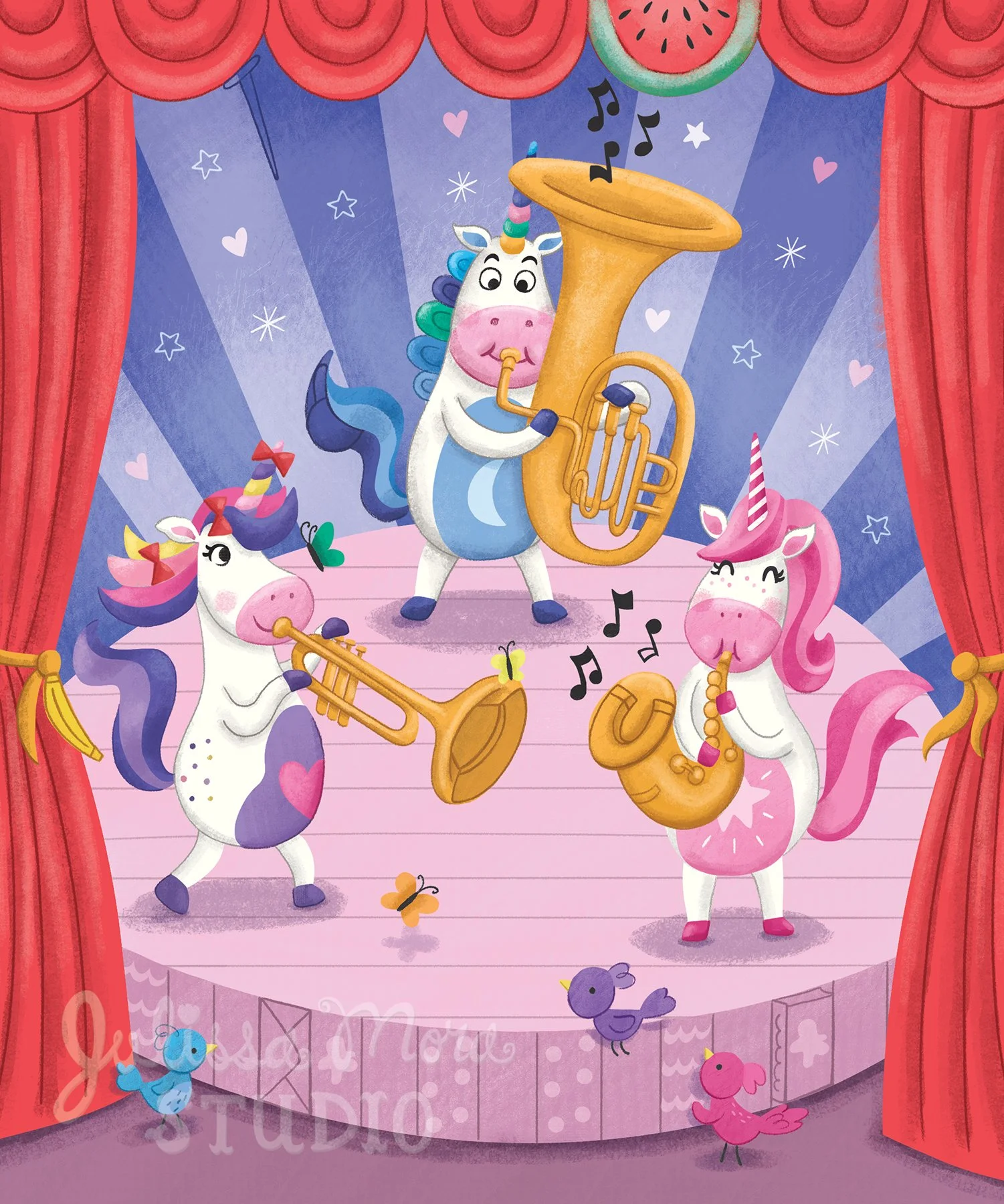 Unicorn Hidden Pictures Playing Instruments