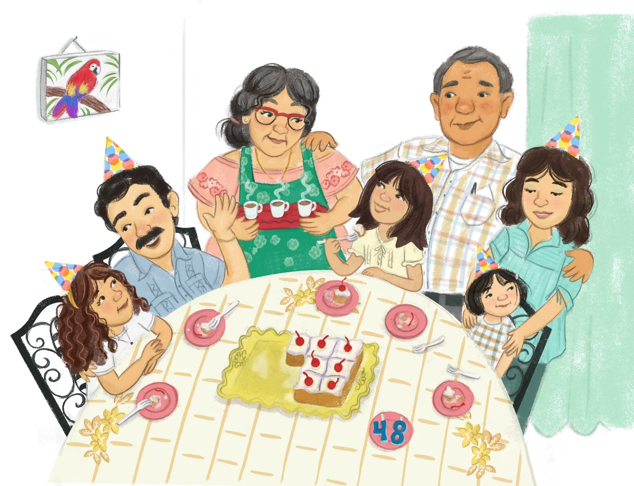 Baking with Mi Abuelita Family Scene
