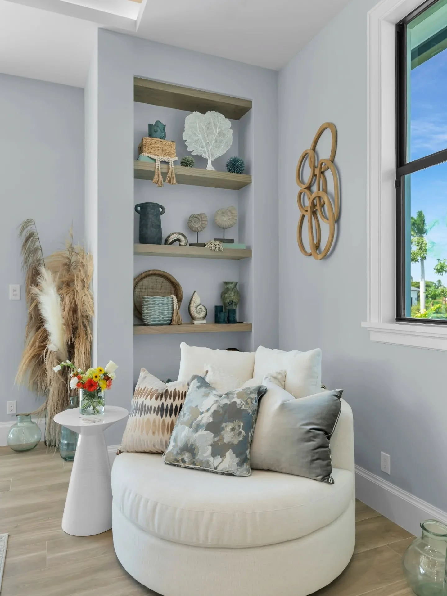 The footprint of this home evolved through thoughtful changes that shaped how the space would be lived in. One key decision was relocating the fireplace to prevent direct sunlight from impacting the seating area, opening up several design opportuniti