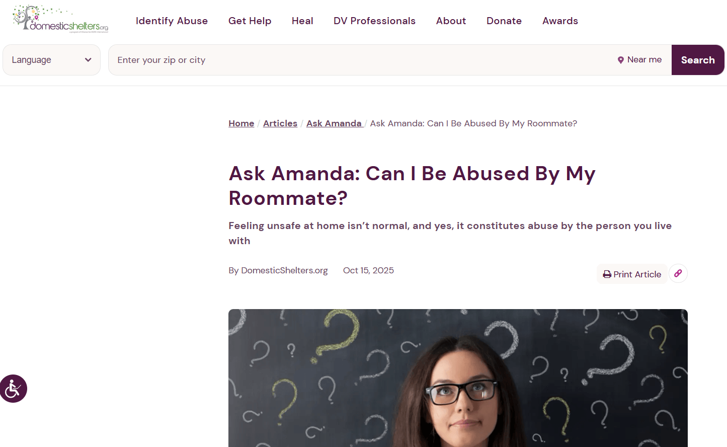 Ask Amanda: Can I Be Abused By My Roomate? | Domesticshelters.org | OCT 2025