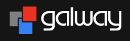 Galway logo with three squares in red, blue, and gray next to the text 'galway'.