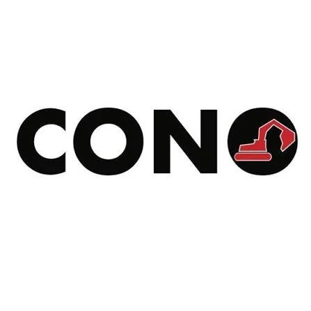 Logo with the text 'CON' and a red excavator icon to the right.