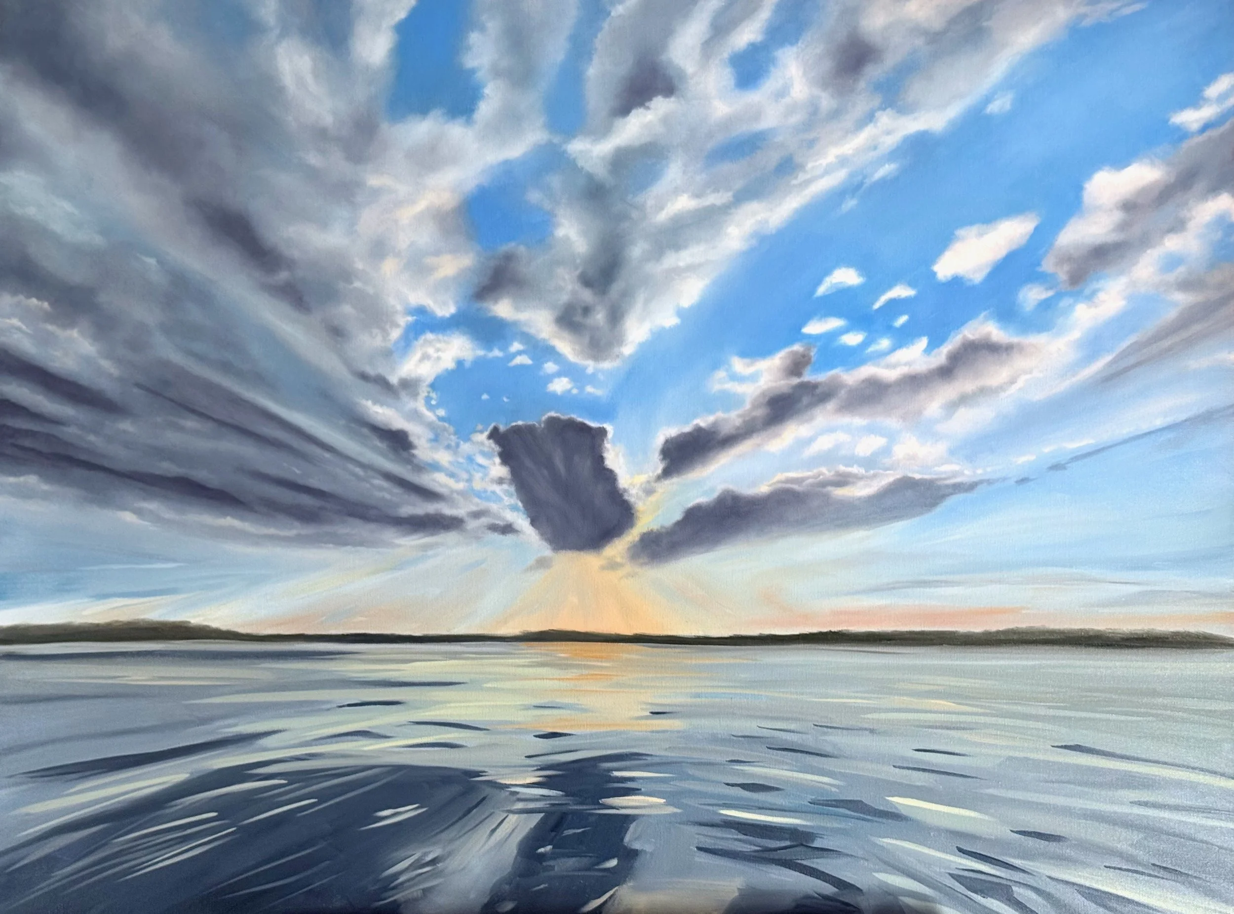 Sunset near Mere Point/30x40/oil on canvas/2025