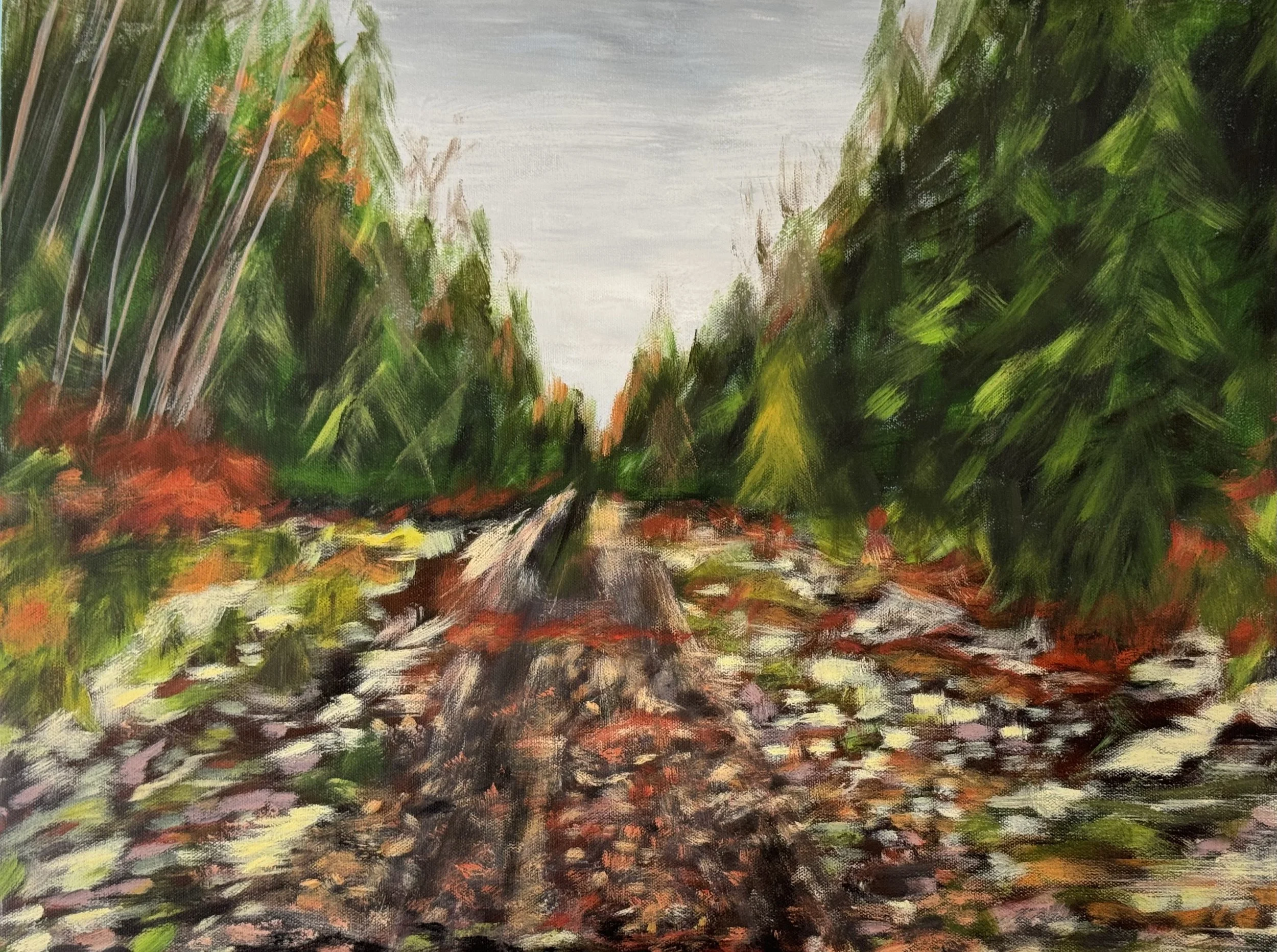 Hunting Road, Katahdin/18x24/acrylic on canvas/2024