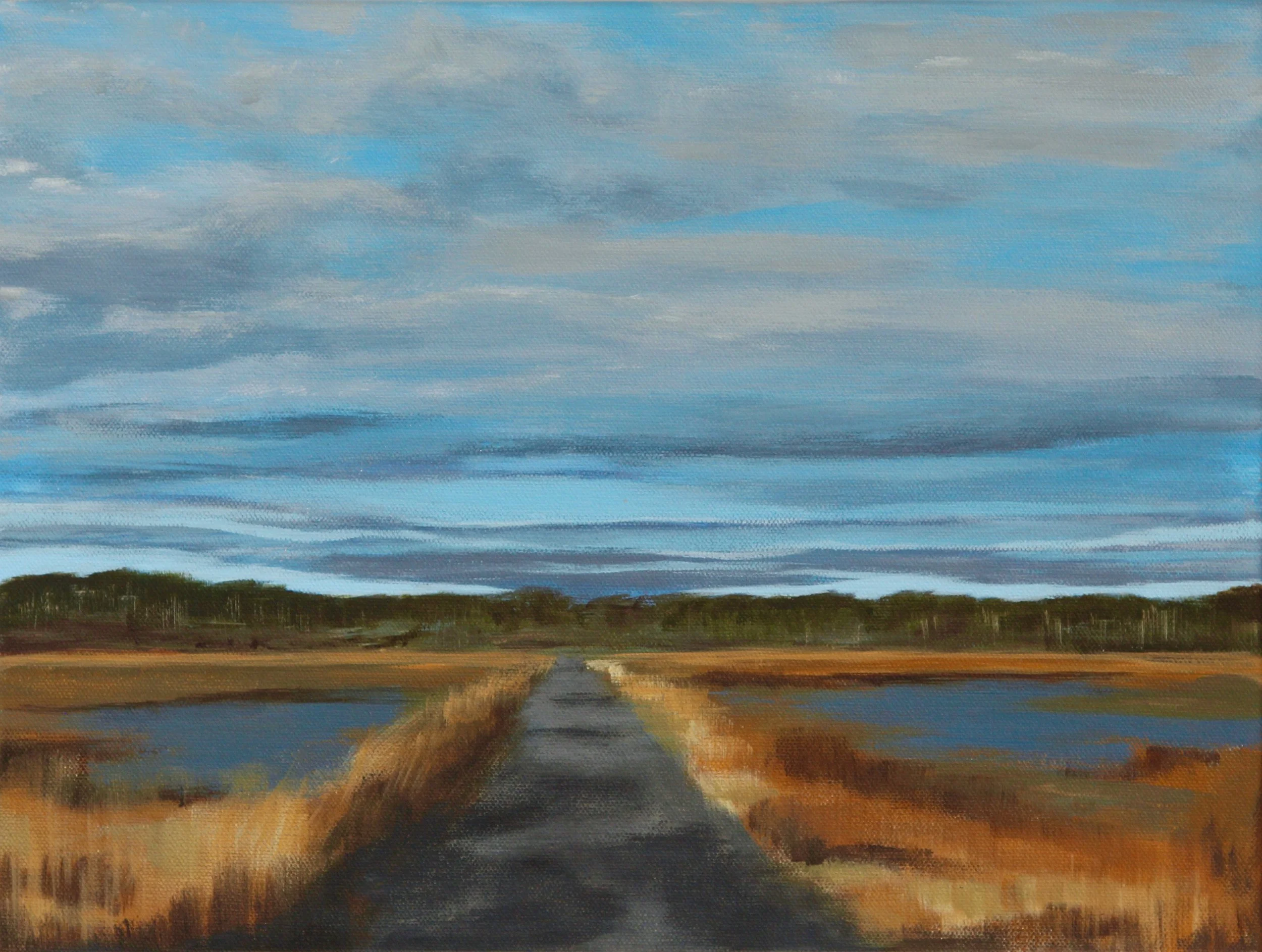 Autumn Trail in Scarborough Marsh #1/12x16/acrylic on canvas/2024