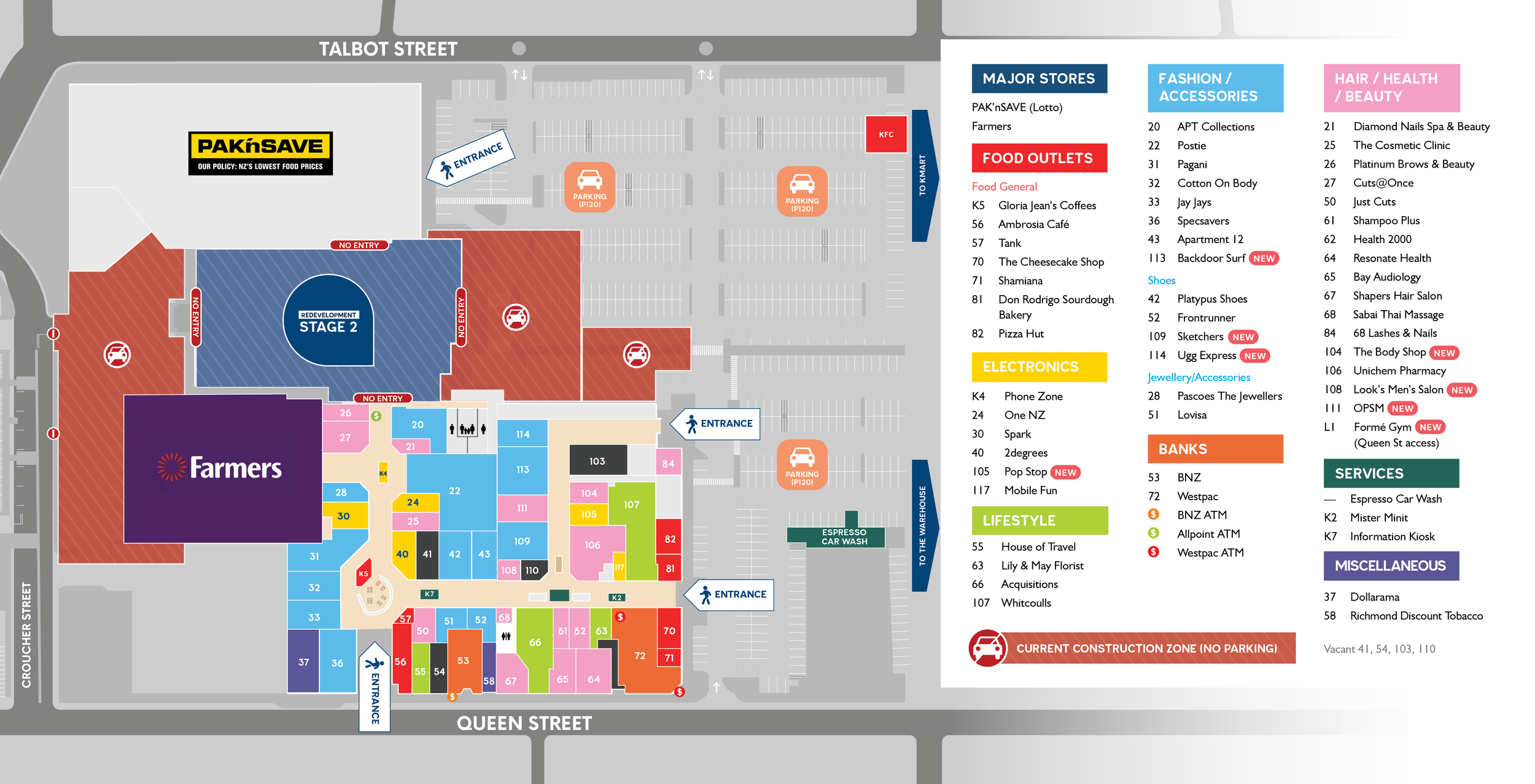 Richmond Mall Store and Carpark Map
