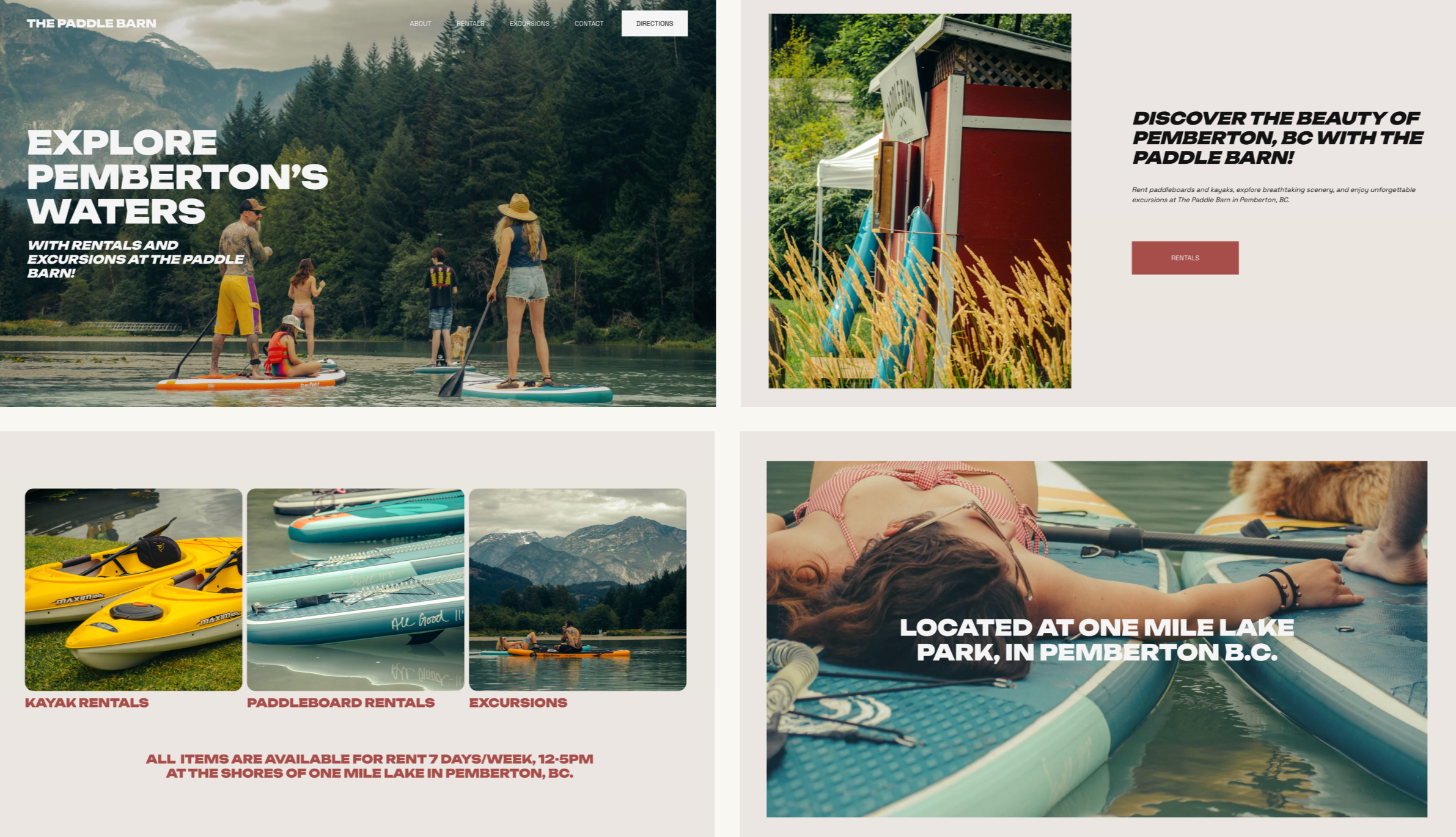 The Paddle Barn | Web Design