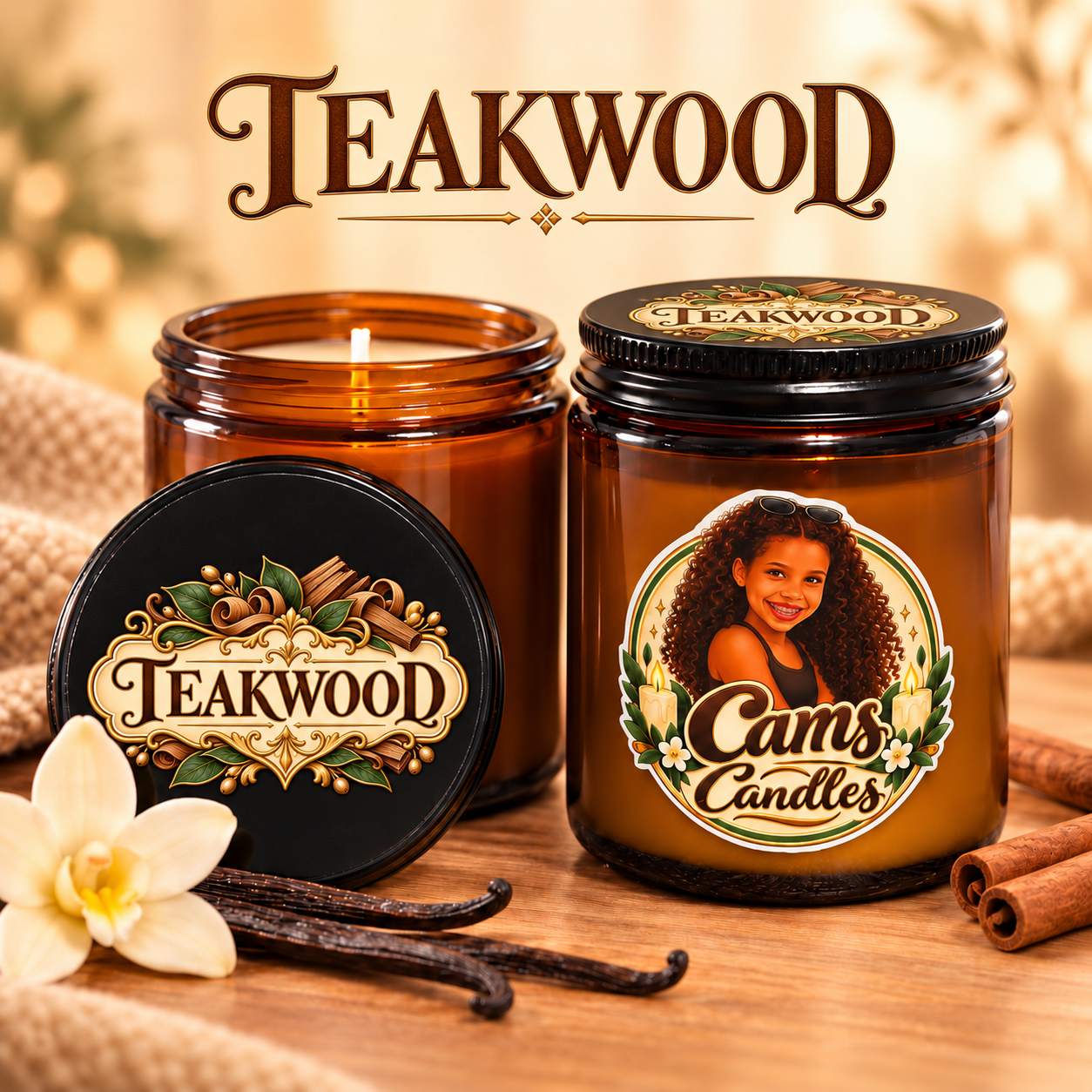 Cams Candles Teakwood Scent