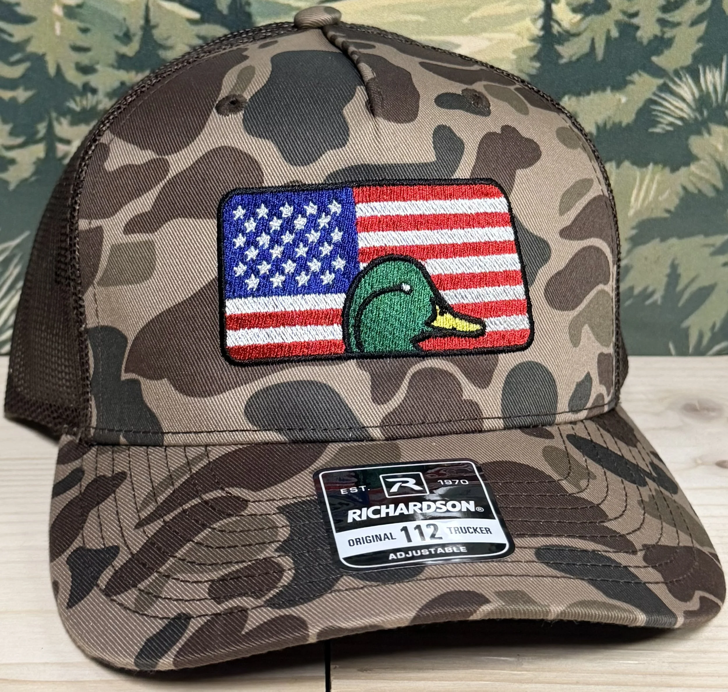 Richardson 112 Bark Duck Camo With MERICAA Embroidered Duck Logo