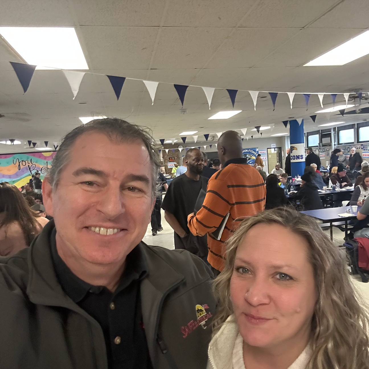 12TH ANNUAL GET BEHIND THE VEST PANCAKE BREAKFAST – The 12th annual Get Behind the Vest Pancake Breakfast was held on February 22 in Beverly. Noelle and Charles attended, pledging $75 for every job booked in February, up to $3,500. The goal was met i