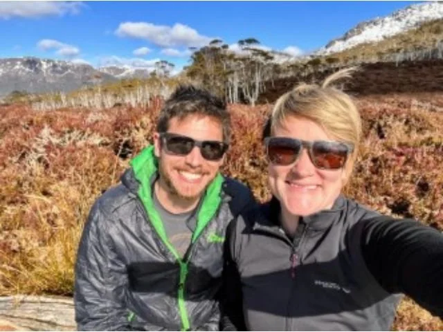 hikers taking a photo near the overland track
