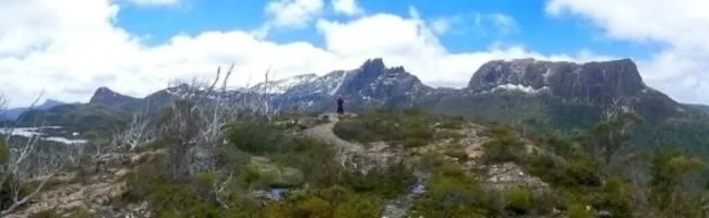 panoramic view of mountains off the overland track