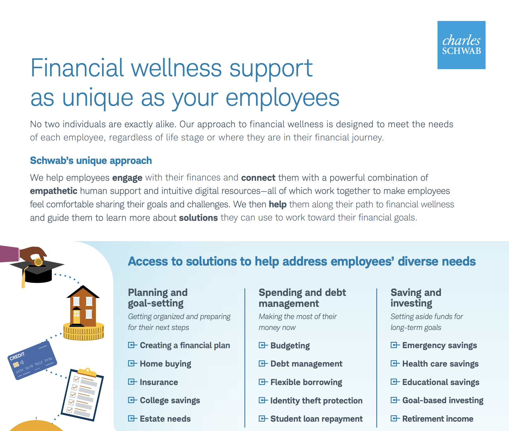 Schwab Retirement Plan Services: Financial wellness support one-sheeter