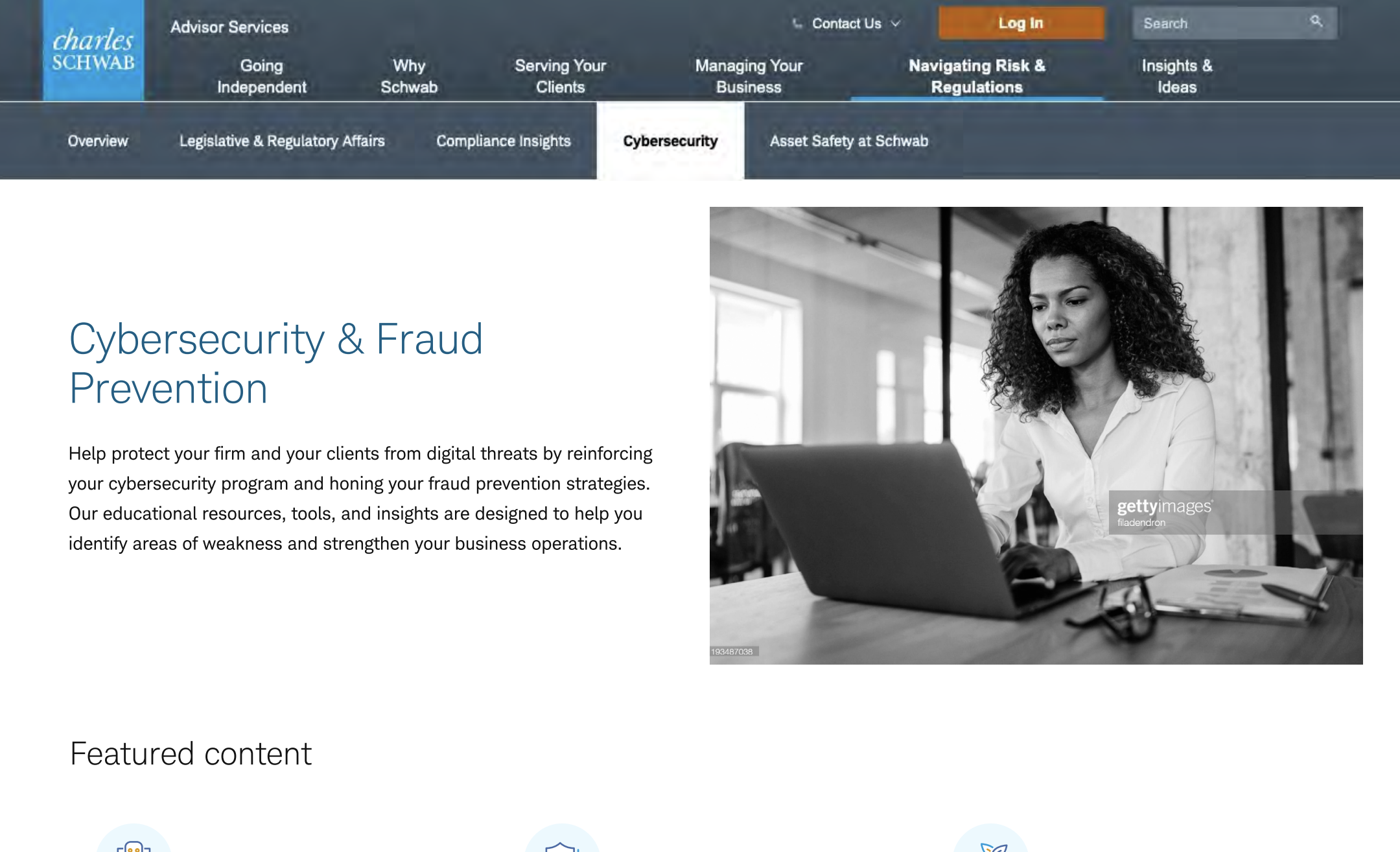 Schwab Advisor Services: Cybersecurity &amp; Fraud Protection