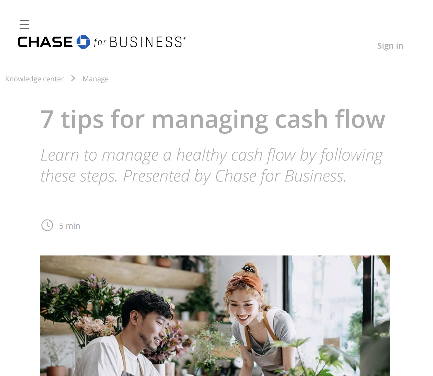 Chase for Business: 7 Tips for Managing Cash Flow