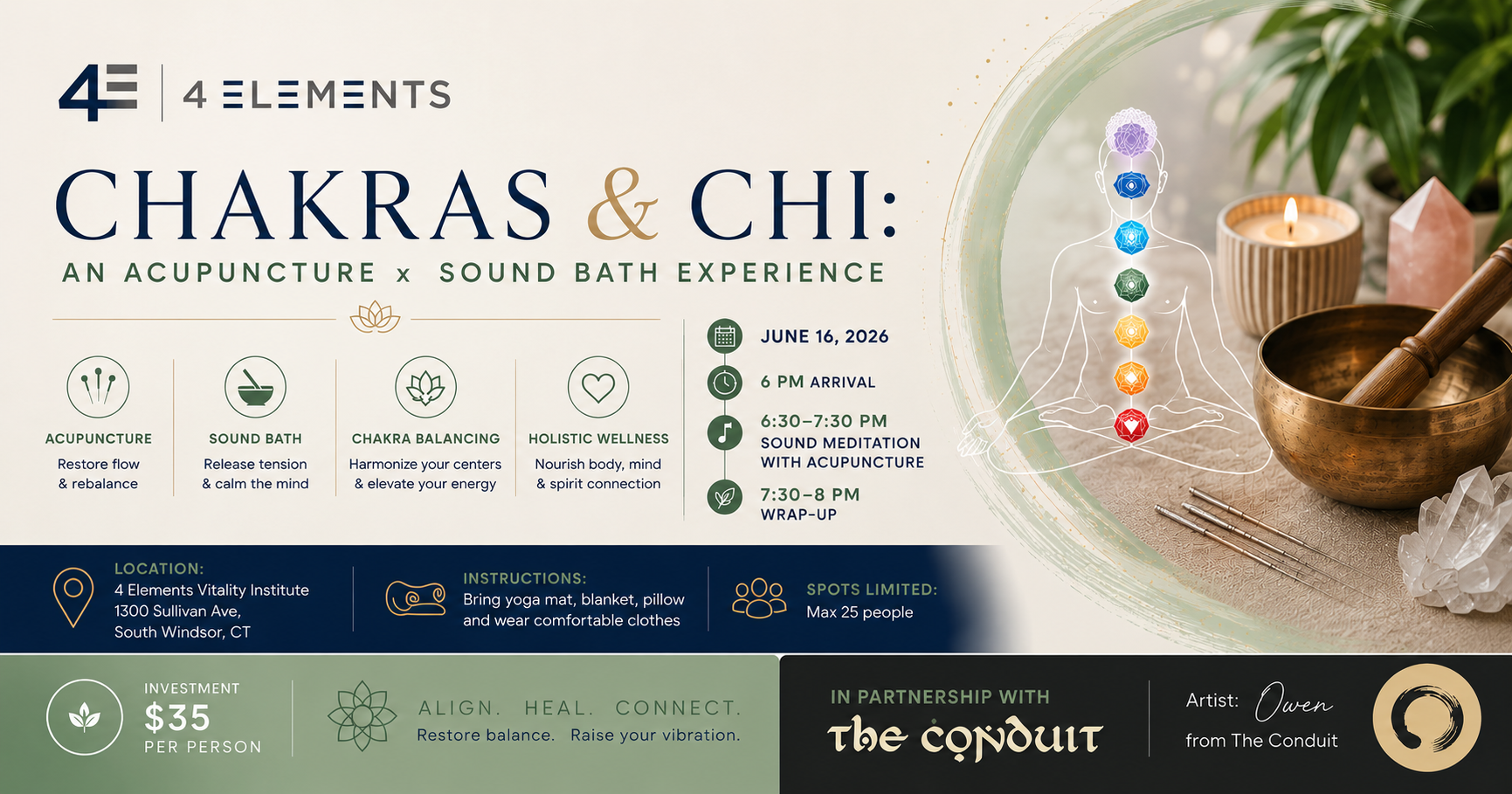 Chackras and Chi - a special sound bath event with acupuncture