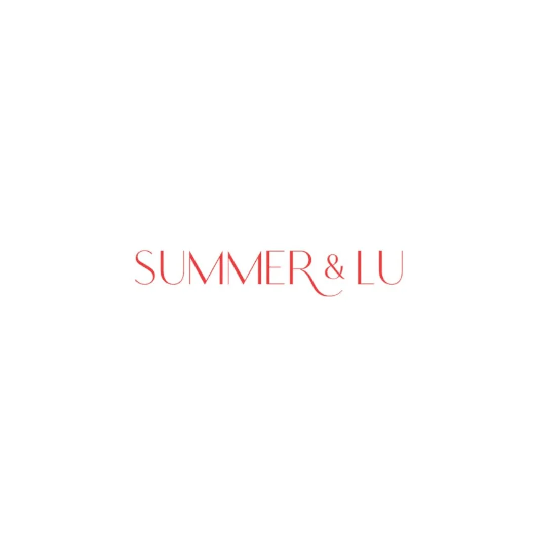 Text in red that reads "SUMMER & LU" on a white background.