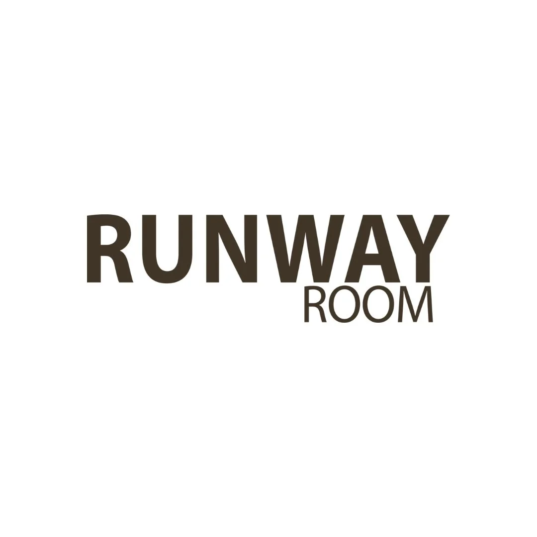 Text reading 'RUNWAY ROOM' on a white background.