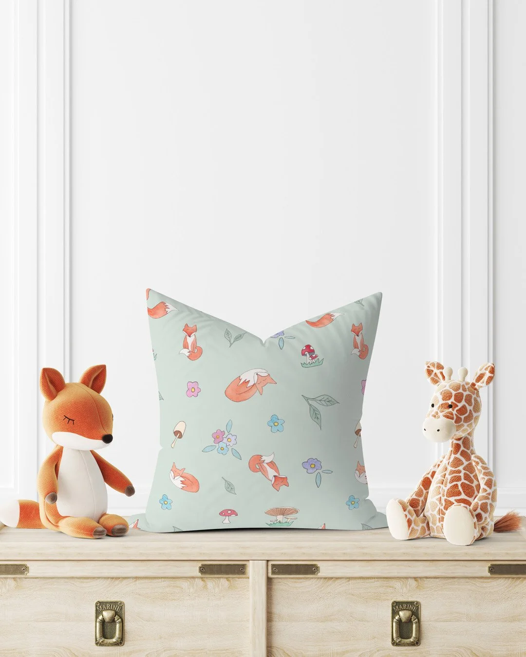 Mushroom Meadow Mischief Sage Pillow.jpg