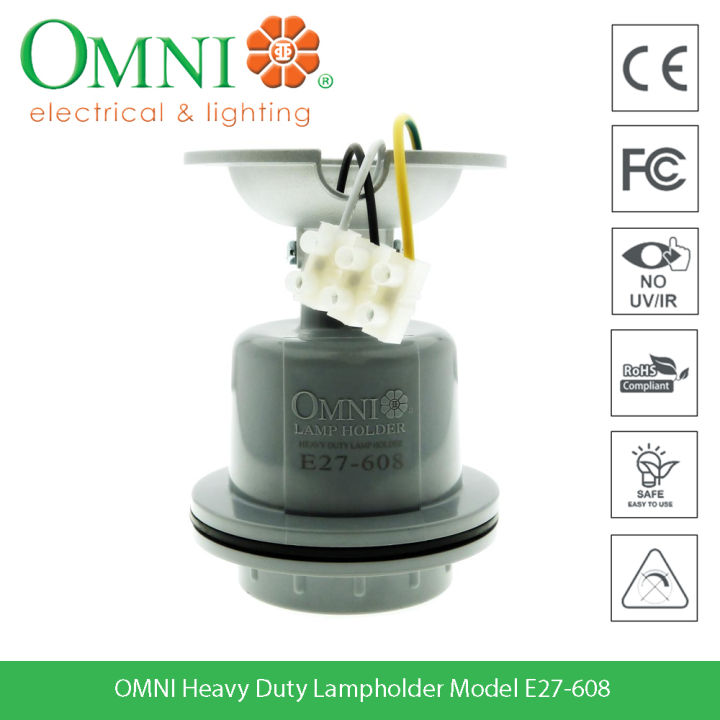 E27-608H E27 HEAVY DUTY LAMPHOLDER WITH HOOK 250V 6A
