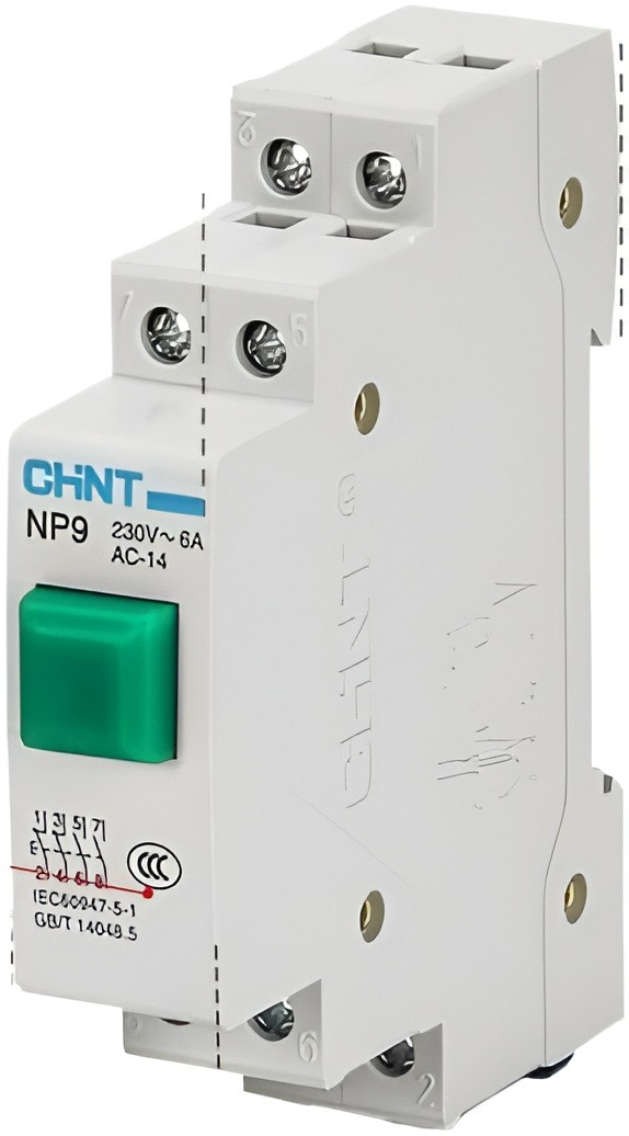 NP9-10D3/1 GREEN,1NO MODULAR PUSH BUTTON WITH INDICATOR