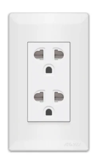 WS913 DUPLEX UNIVERSAL OUTLET WITH GROUND & SHUTTER