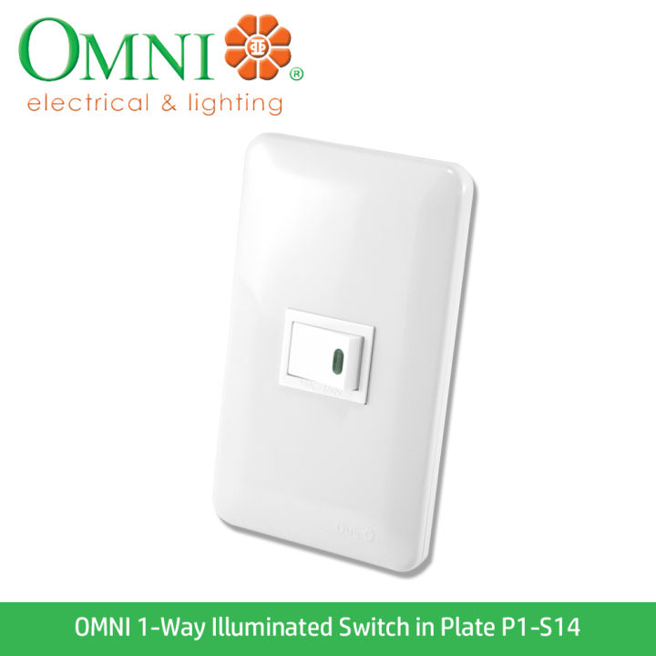 P1-S14 1-WAY ILLUMINATED SWITCH IN PLATE