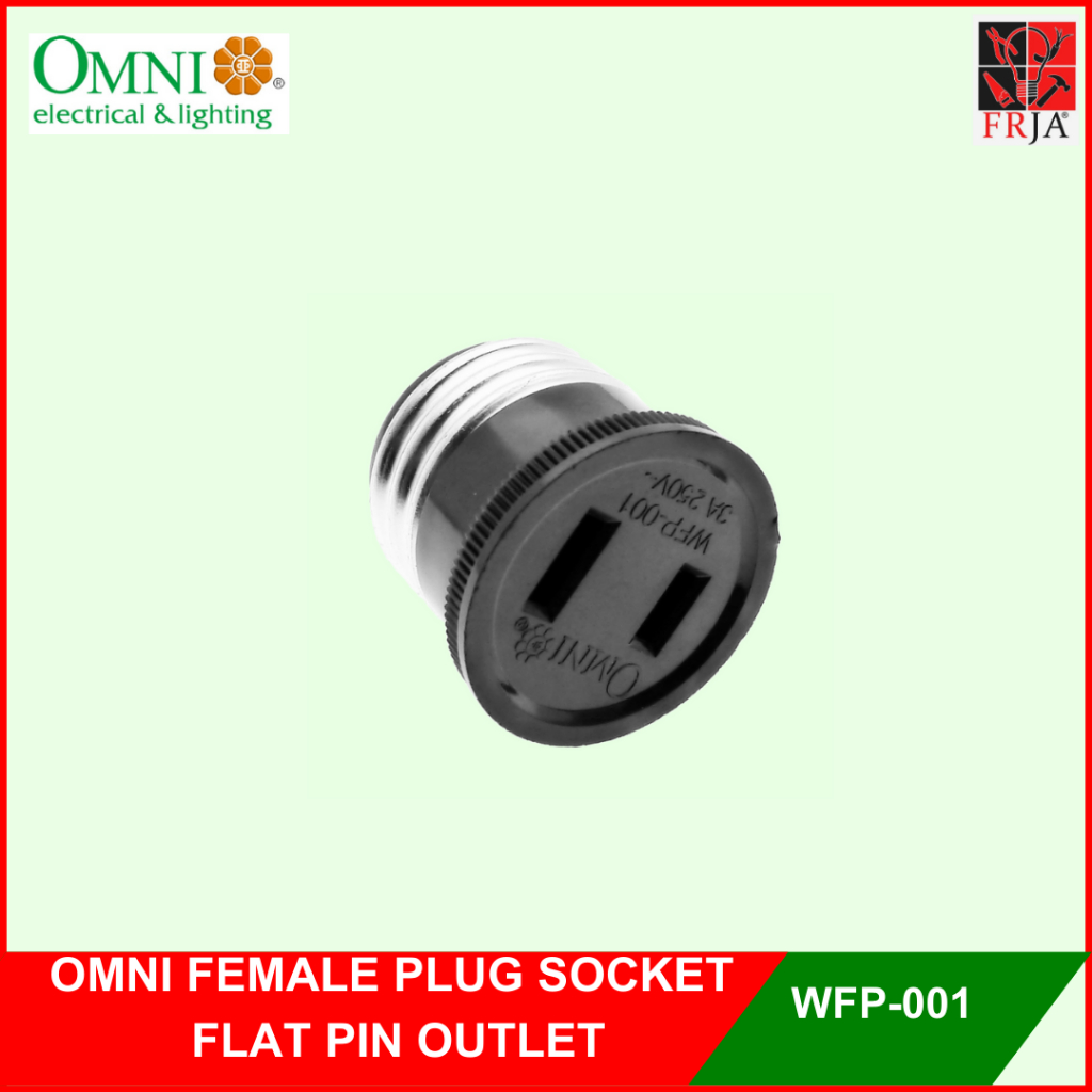 WFP-001 FEMALE PLUG 3A 250V E27 BASE TO FLAT PIN OUTLET