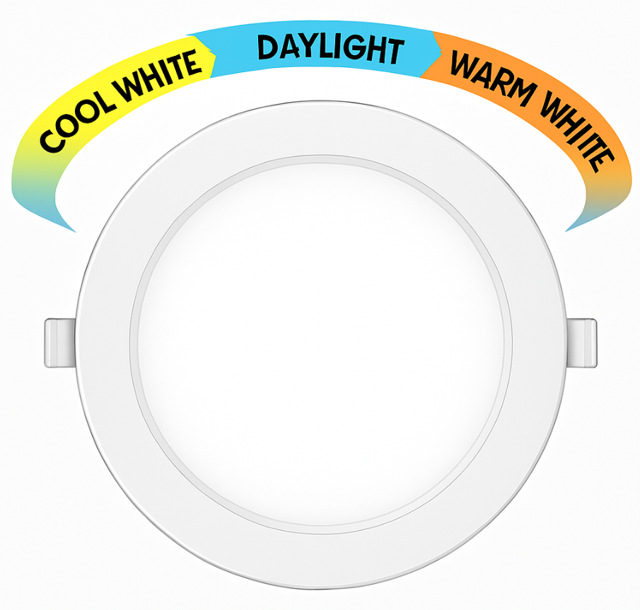 CDL2106TC 6W LED 3 COLOR RECESED SLIM DOWNLIGHT ROUND