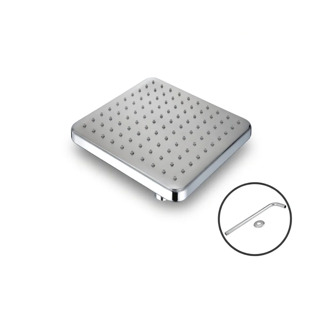 SHARK Rain Shower Head 8" Chrome Plated with SS Shower Arm 18"