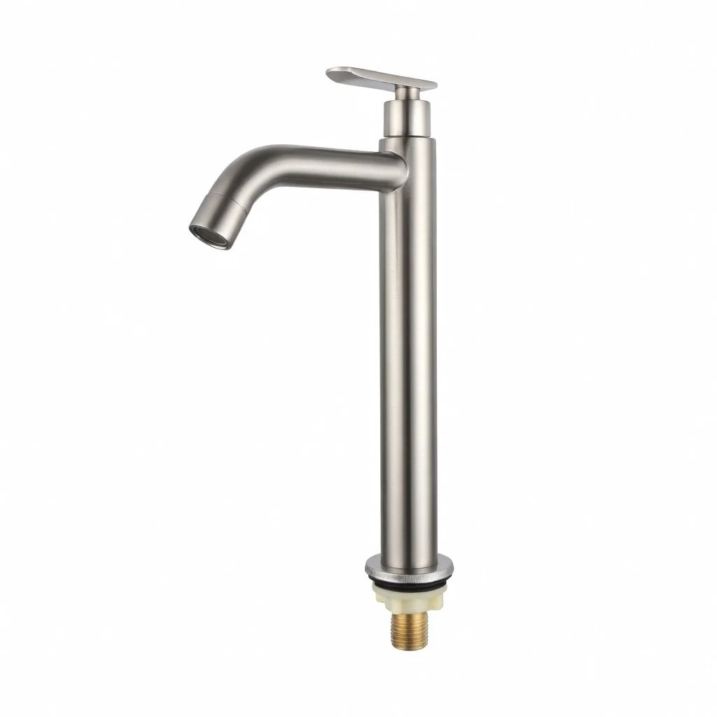 SHARK SF2231 Basin Faucet Stainless Nickel Finish Tall-Cold Line