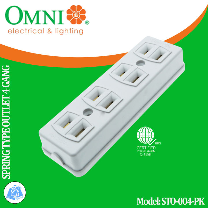STO-004 SPRING TYPE OUTLET 4-GANG 10A 250V
