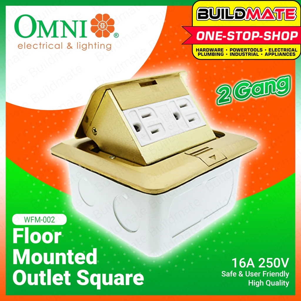 WFM-002 FLOOR MOUNTED OUTLET SQUARE 16A 250V DUPLEX OUTLET