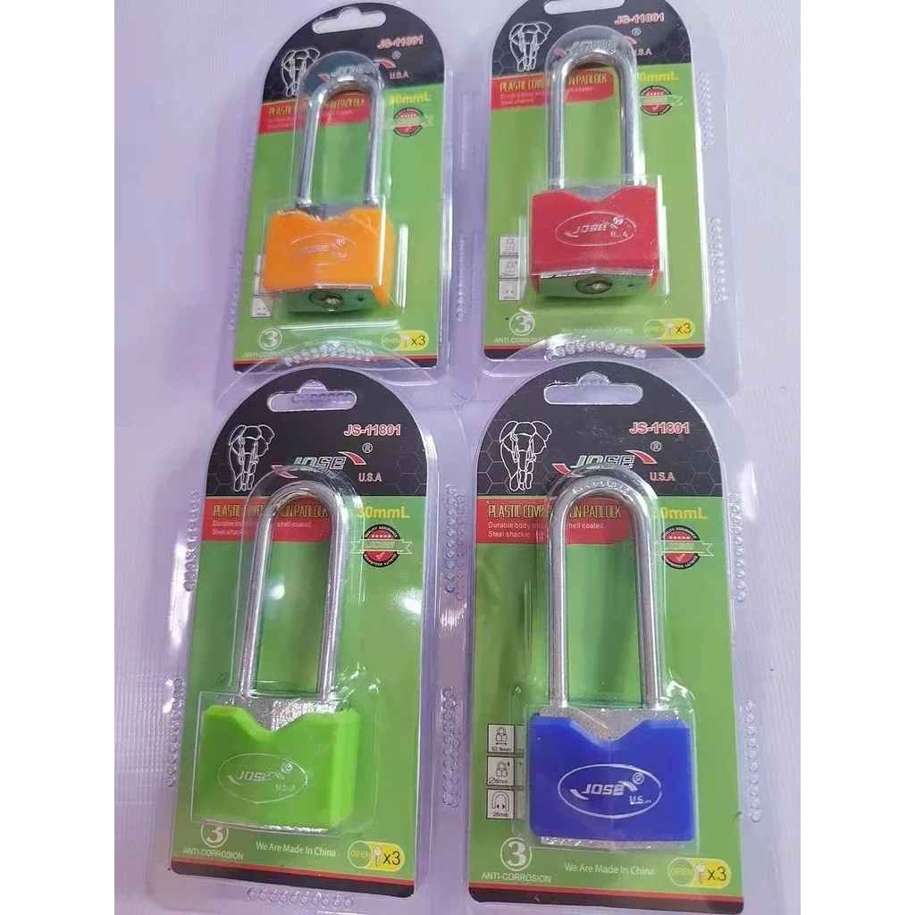 Regina RG-PC-50 Colourful Plastic Covered Iron Padlock 50mm.webp