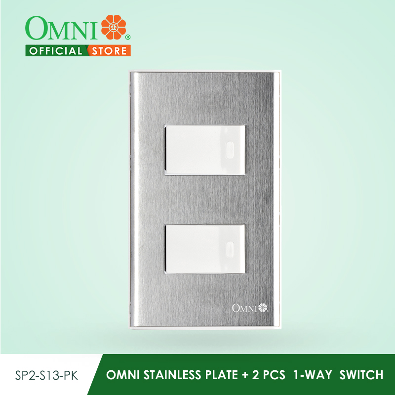 SP2-S13 2PCS. 1-WAY SWITCH IN STAINLESS PLATE 16A