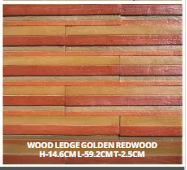 EZ Rocks - WOOD LEDGE GOLDEN REDWOOD WOOD SERIES (FLATS)