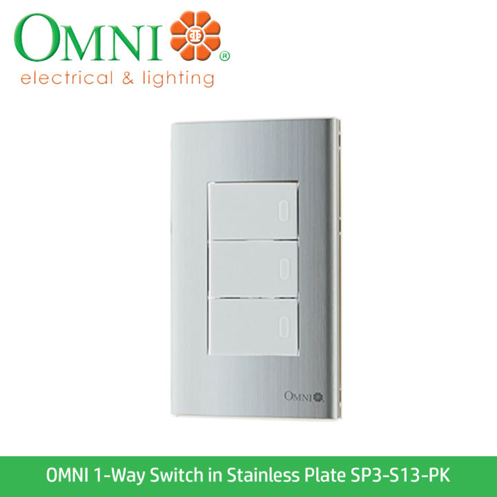 SP3-S13 3PCS. 1-WAY SWITCH IN STAINLESS PLATE 16A