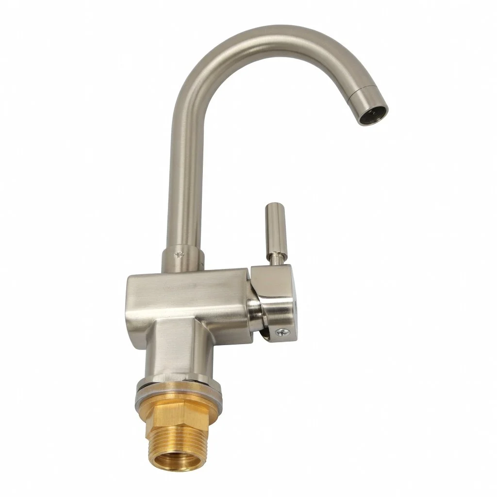 SHARK SF1009 GooseNeck Kitchen Hot and Cold Mixer Nickel Finish Kitchen Faucet